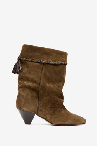 Bottes en cuir de veau suédé drapé Dalby