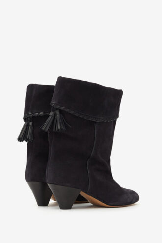 Bottes en cuir de veau suédé drapé Dalby
