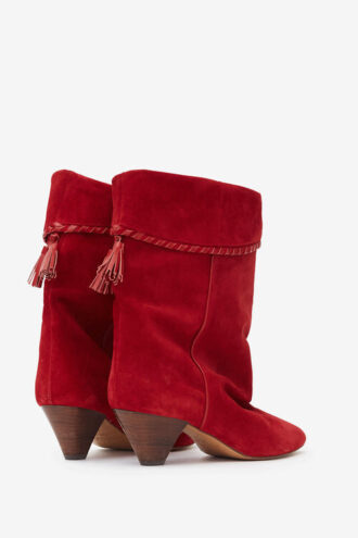 Bottes en cuir de veau suédé drapé Dalby