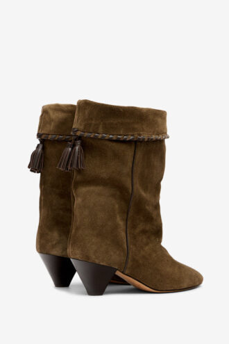 Bottes en cuir de veau suédé drapé Dalby
