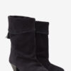 Bottes en cuir de veau suédé drapé Dalby Bottes en cuir de veau suédé drapé Dalby