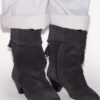 Bottes en cuir de veau suédé drapé Dalby Bottes en cuir de veau suédé drapé Dalby