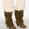 Bottes en cuir de veau suédé drapé Dalby Bottes en cuir de veau suédé drapé Dalby