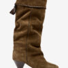 Bottes en cuir de veau suédé drapé Elita Bottes en cuir de veau suédé drapé Elita