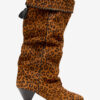 Bottes en cuir de veau suédé drapé Elita