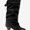 Bottes en cuir de veau suédé drapé Elita Bottes en cuir de veau suédé drapé Elita