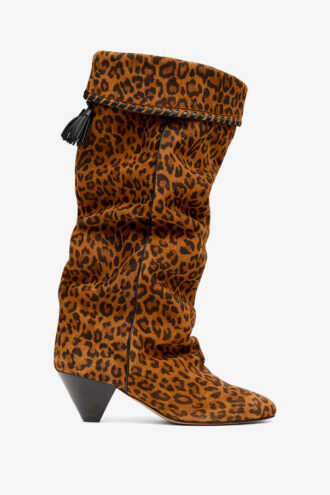 Bottes en cuir de veau suédé drapé Elita