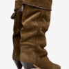 Bottes en cuir de veau suédé drapé Elita Bottes en cuir de veau suédé drapé Elita
