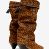 Bottes en cuir de veau suédé drapé Elita