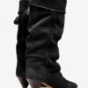 Bottes en cuir de veau suédé drapé Elita Bottes en cuir de veau suédé drapé Elita