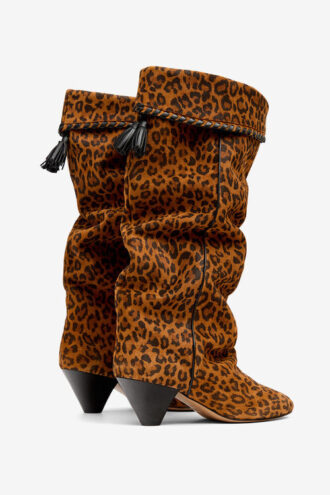 Bottes en cuir de veau suédé drapé Elita