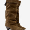 Bottes en cuir de veau suédé drapé Elita Bottes en cuir de veau suédé drapé Elita
