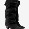 Bottes en cuir de veau suédé drapé Elita Bottes en cuir de veau suédé drapé Elita