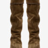 Bottes en cuir de veau suédé drapé Elita Bottes en cuir de veau suédé drapé Elita