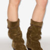 Bottes en cuir de veau suédé drapé Elita Bottes en cuir de veau suédé drapé Elita