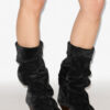 Bottes en cuir de veau suédé drapé Elita Bottes en cuir de veau suédé drapé Elita