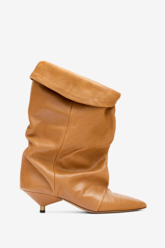 Bottes en cuir drapées Edrik