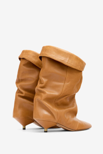 Bottes en cuir drapées Edrik