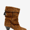 Bottes en cuir suédé drapé Dalby Bottes en cuir suédé drapé Dalby