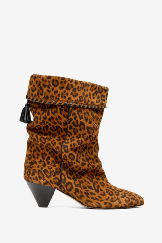 Bottes en cuir suédé drapé Dalby