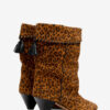 Bottes en cuir suédé drapé Dalby Bottes en cuir suédé drapé Dalby