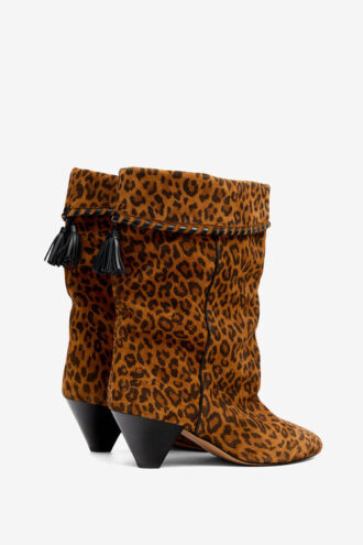 Bottes en cuir suédé drapé Dalby