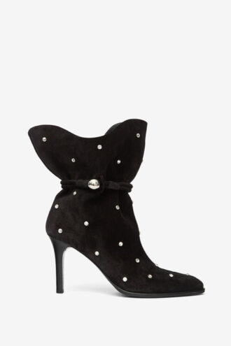 Bottes Lolya en cuir suédé avec strass