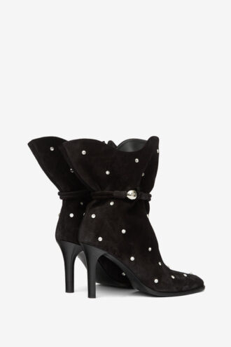 Bottes Lolya en cuir suédé avec strass