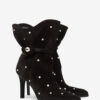 Bottes Lolya en cuir suédé avec strass Bottes Lolya en cuir suédé avec strass