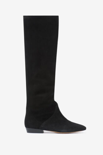 Bottes Sayla à talons plats en cuir suédé