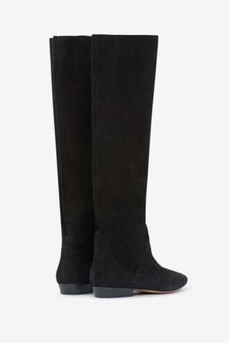 Bottes Sayla à talons plats en cuir suédé