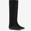 Bottes Sayla à talons plats en cuir suédé
