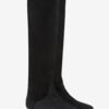 Bottes Sayla à talons plats en cuir suédé