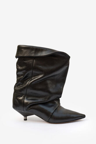 Bottes à talons hauts drapées Edrik