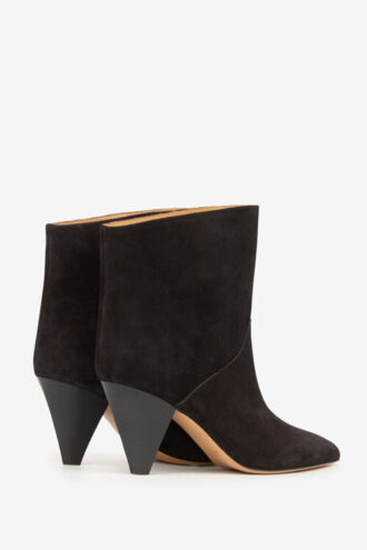Bottes à talons hauts en cuir de veau suédé Loline
