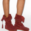 Bottes Winki en cuir tressé et daim
