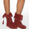 Bottes Winki en cuir tressé et daim
