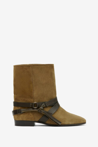 Bottines plates en cuir suédé Rejen Bottines plates en cuir suédé Rejen