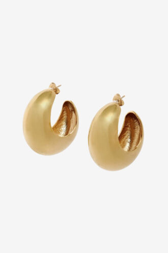 Boucles d&rsquo;oreilles créoles brillantes en forme de croissant