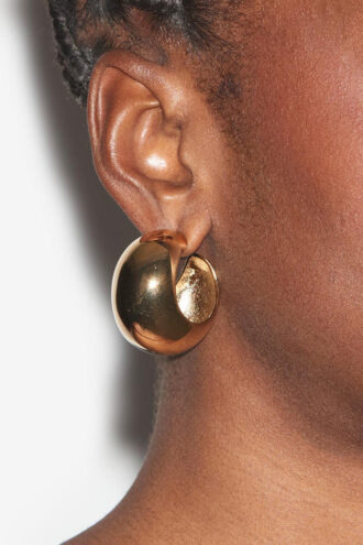 Boucles d&rsquo;oreilles créoles brillantes en forme de croissant