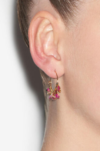 Boucles d&rsquo;oreilles créoles Casablanca avec pompons