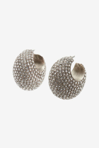 Boucles d&rsquo;oreilles créoles en strass Enjoy