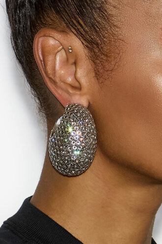 Boucles d&rsquo;oreilles créoles en strass Enjoy