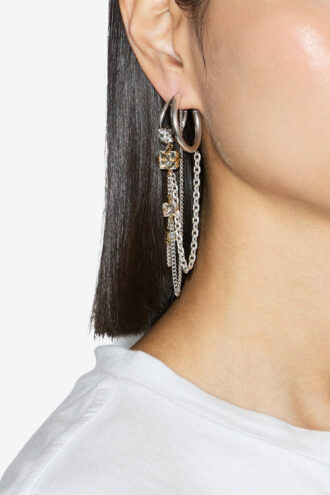 Boucles d&rsquo;oreilles Jodie à double anneau et pendentif