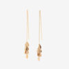 Boucles d&rsquo;oreilles métalliques brillantes en forme de feuilles