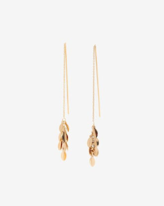 Boucles d&rsquo;oreilles métalliques brillantes en forme de feuilles