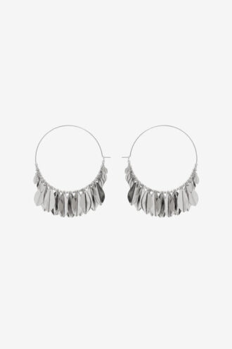 Boucles d&rsquo;oreilles métalliques brillantes en forme de feuilles