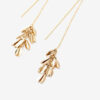 Boucles d&rsquo;oreilles métalliques brillantes en forme de feuilles