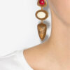 Boucles d’oreilles pendantes Dees en laiton et pierre Boucles d’oreilles pendantes Dees en laiton et pierre