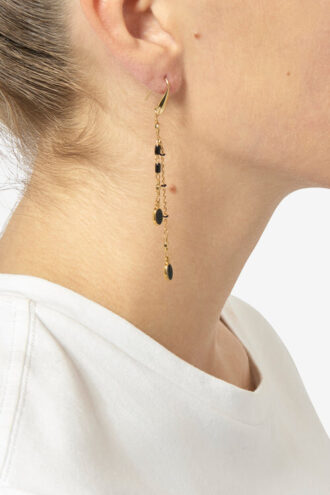 Boucles d&rsquo;oreilles pendantes en laiton doré
